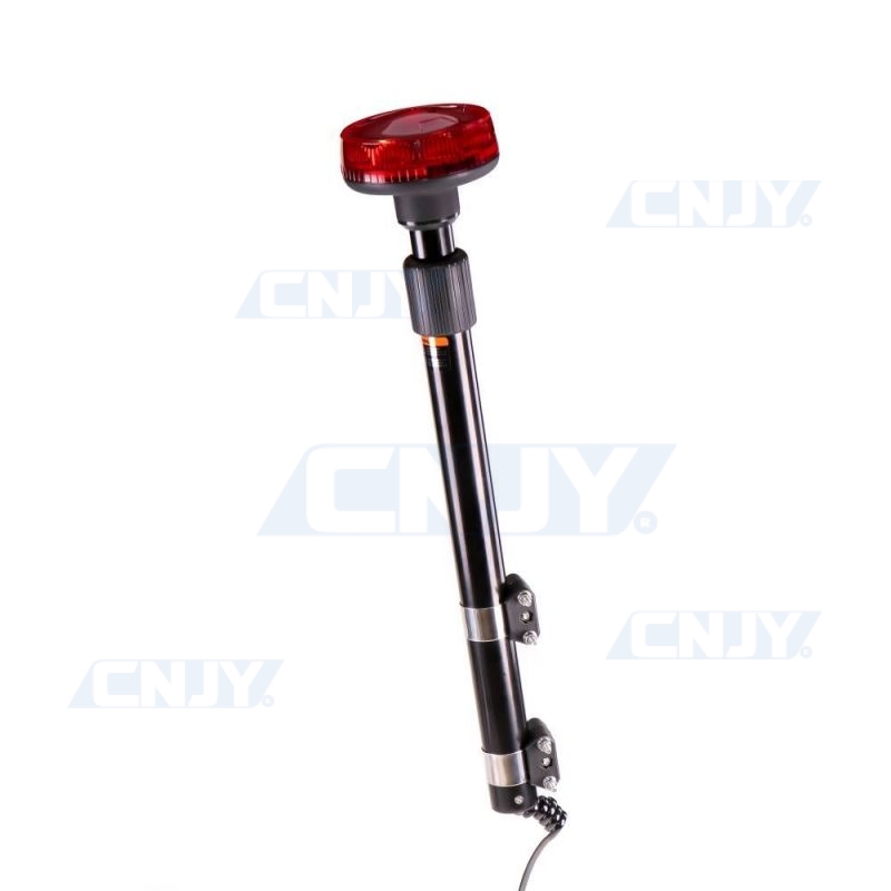 Gyrophare sur mat télescopique à led rouge pour moto 12V 24V