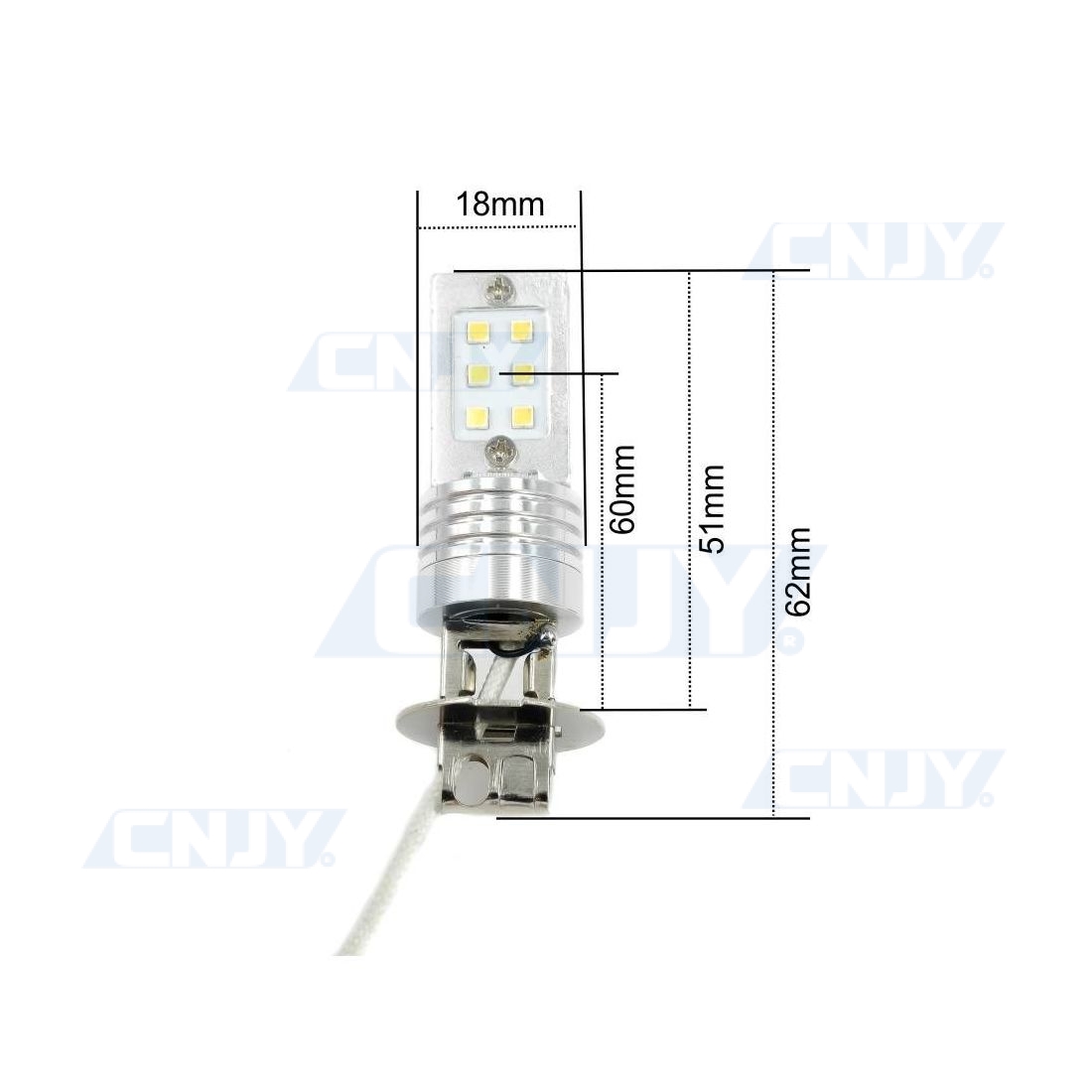 H1/h3- Feux de brouillard à ampoule led, jour blanc, lampe de