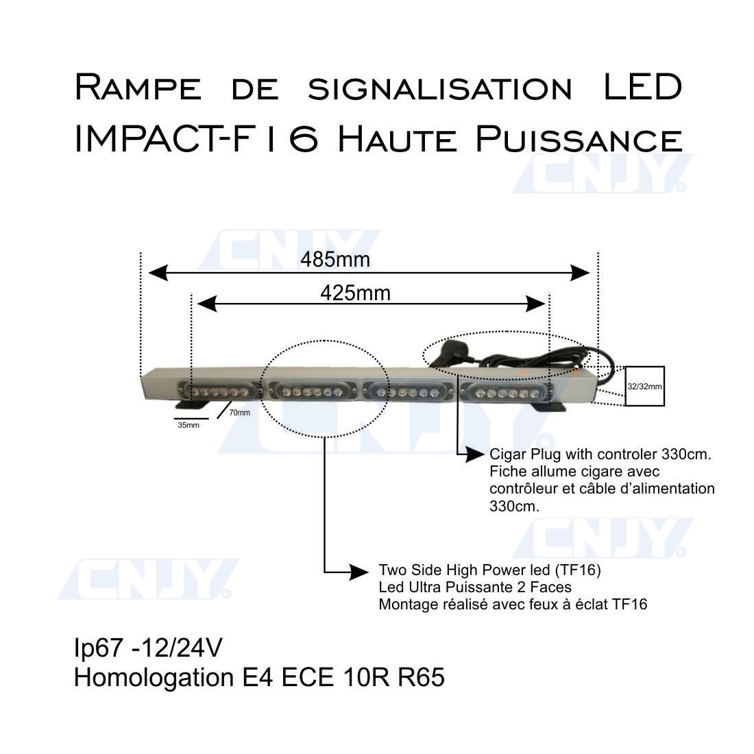 Rampe LED signalisation magnétique sans fil - Signalisation auto - tracteur