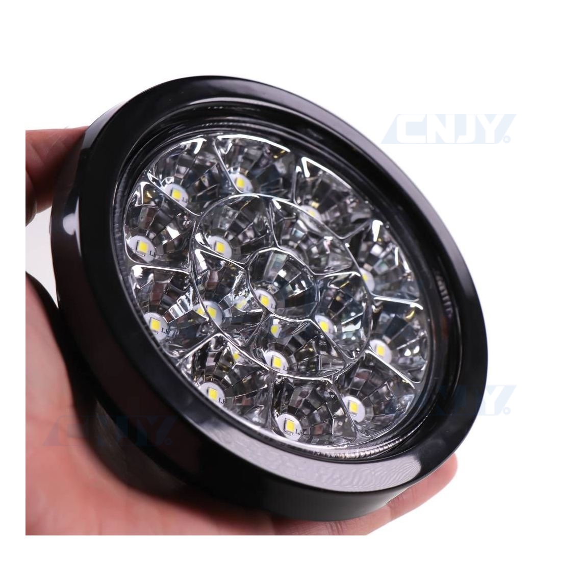 Feu de recul à led rond blanc 4 12V et 24V de signalisation pour remorque  auto, camion par CNJY®