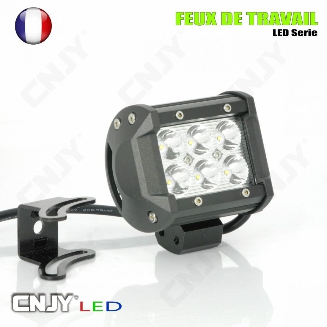 Phare de travail compact à led feux projecteur spot CREE® 18W 12V