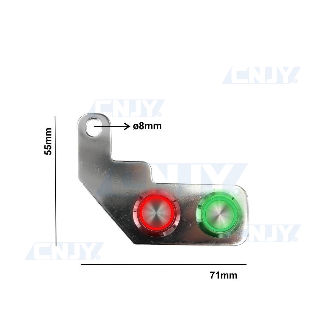 Interrupteur NC/NO double à led pour guidon de moto quad scooter