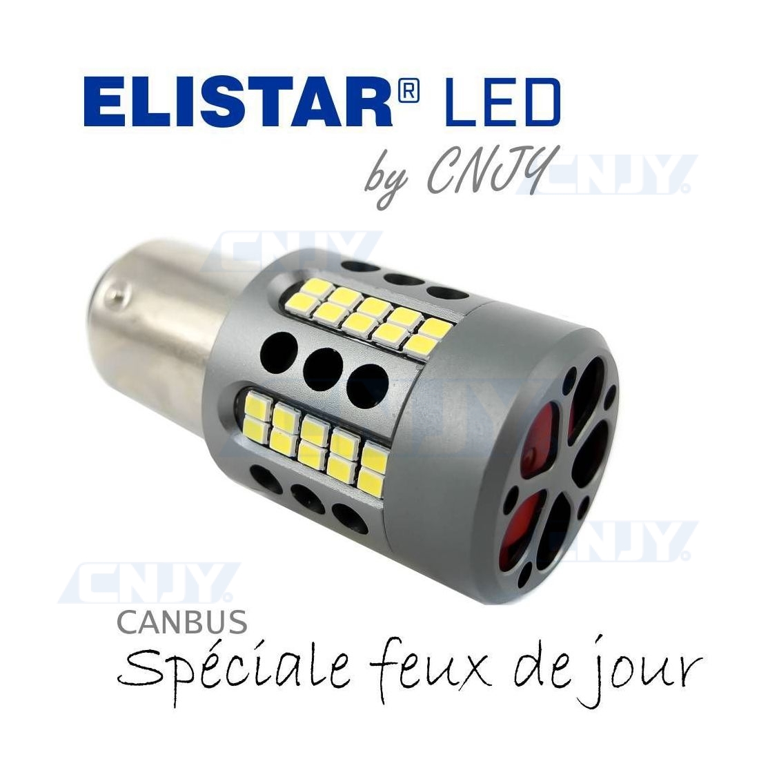 Ampoule led P21/5W BAY15D ELISTAR® ANTI ERREUR spéciale feux de jour et veilleuse  12V 24V feux diurne.