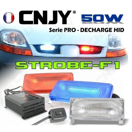 Kit de feux à éclat xenon type safety car strobe F1 40W rouge bleu blanc