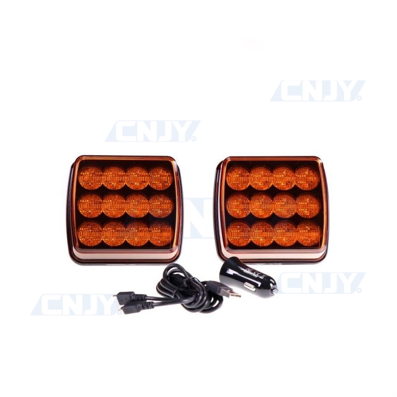 Kit de signalisation magnétique led sans fil orange