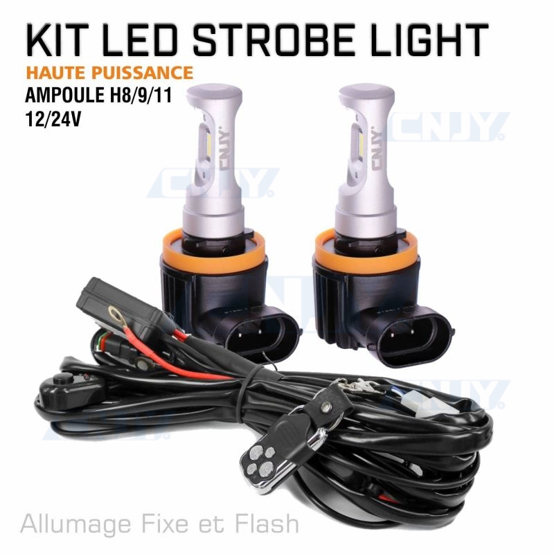ampoule led H8 flash strobo