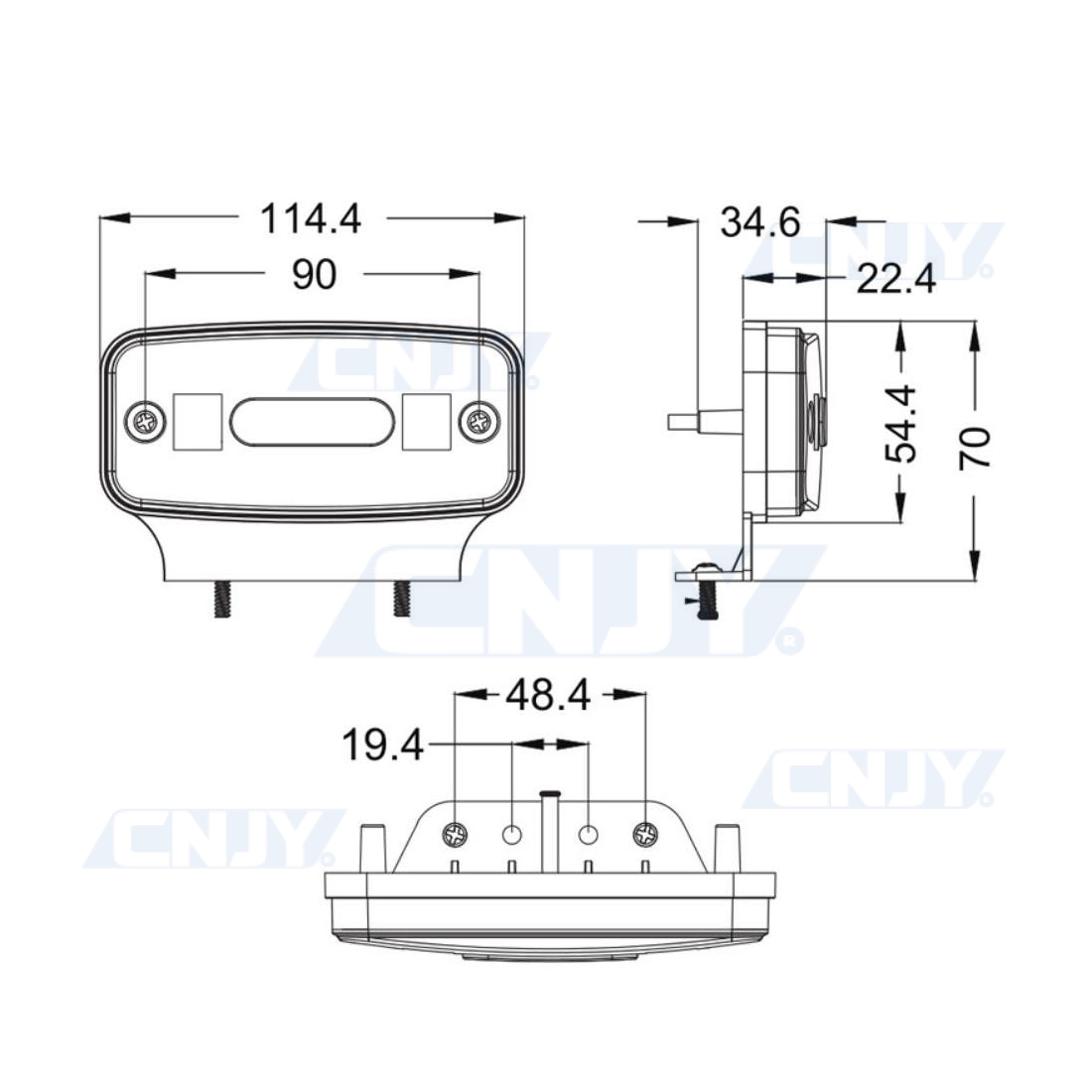 Feu de gabarit et de position pour camion et remoque à led orange 12v 24V  homologué E9 ECE 10R.