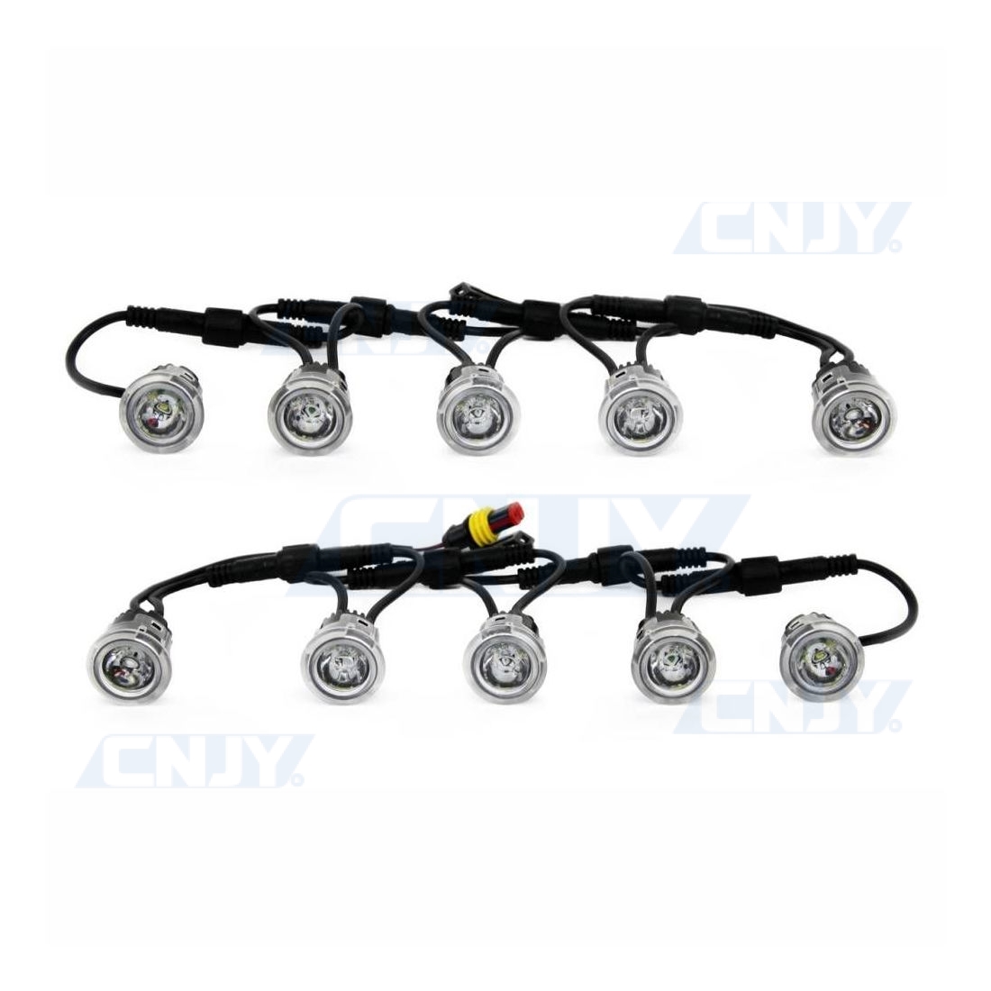 Kit de 10 mini Feux de jour led diurne DRL puissant pour pare choc auto,  camion, puissants et universels 12V 24V.