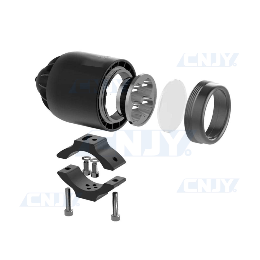 Feux auxiliaire led moto DEEPER®V2 Spot longue portée et anti brouillard  solide, puissant et universel.