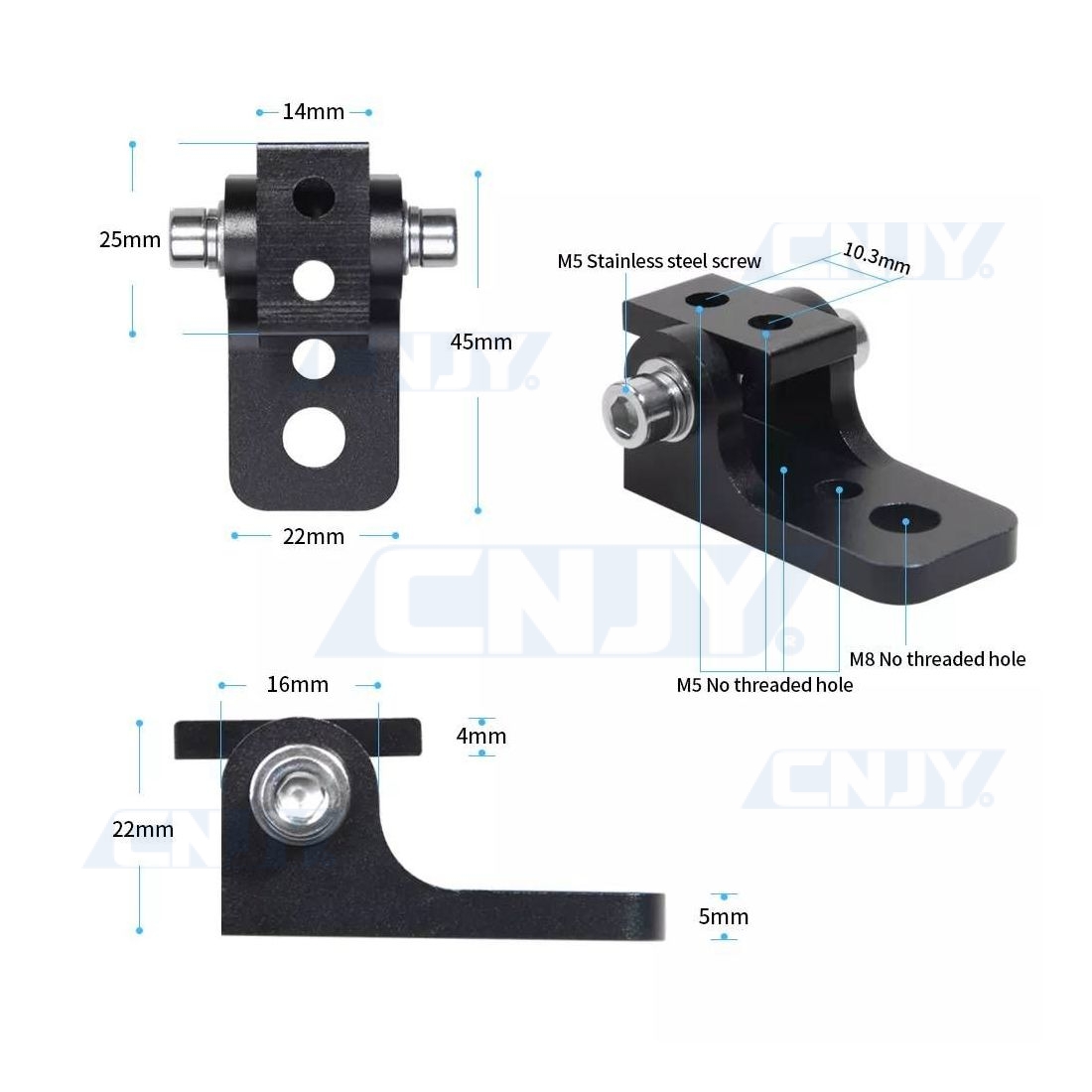 Support de montage M8 pour feu led destiné moto et quad conçu par CNJY®