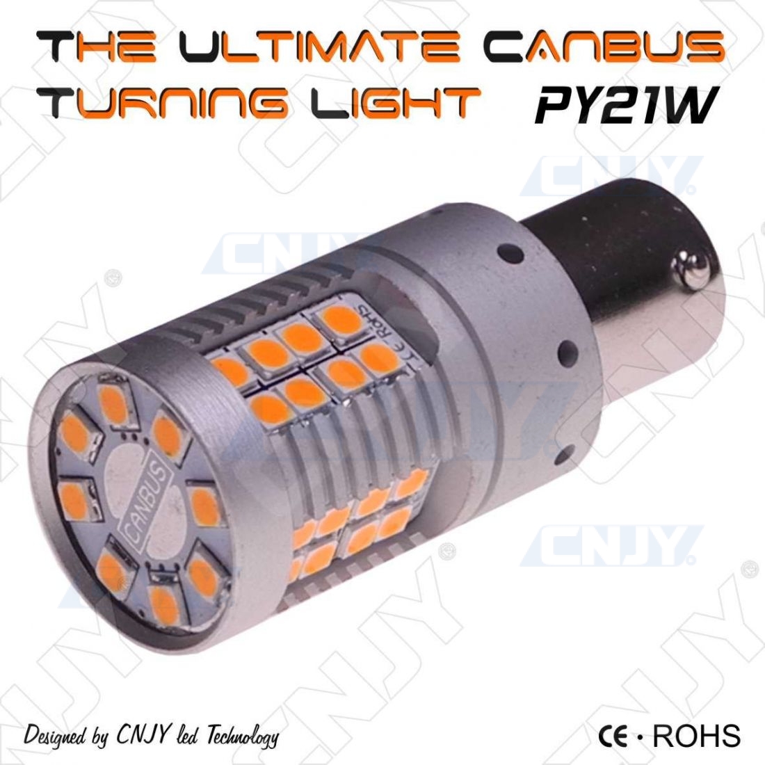 Ampoule Led orange Bau15S PY21W Sonar 8 canbus et anti clignotement rapide.