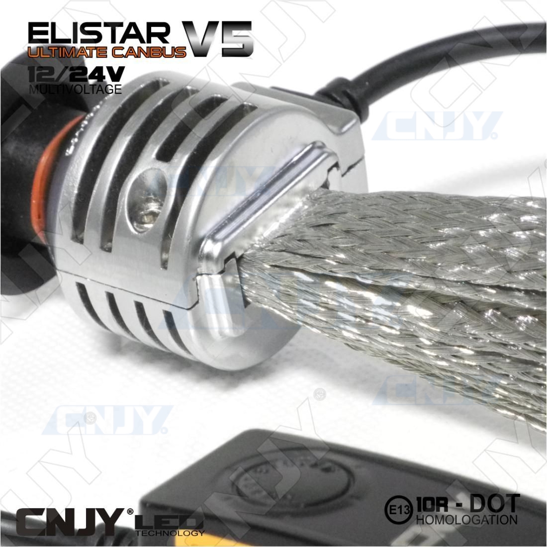 KIT LED CNJY ELISTAR H4 P43T-BI HI/LOW 12V BLANC 5500K 2 AMPOULES VENTILEE  POUR FEUX CROISEMENT-DE ROUTE-ANTI BROUILLARD 12V à