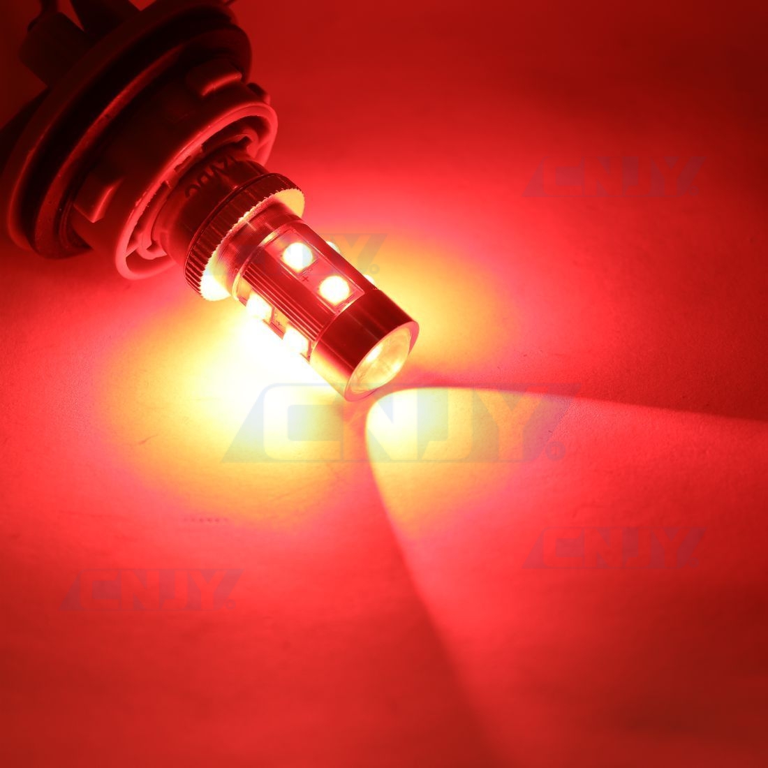 Ampoule P21 5W LED BAY15D COB Rouge pour feux de recul frein stop