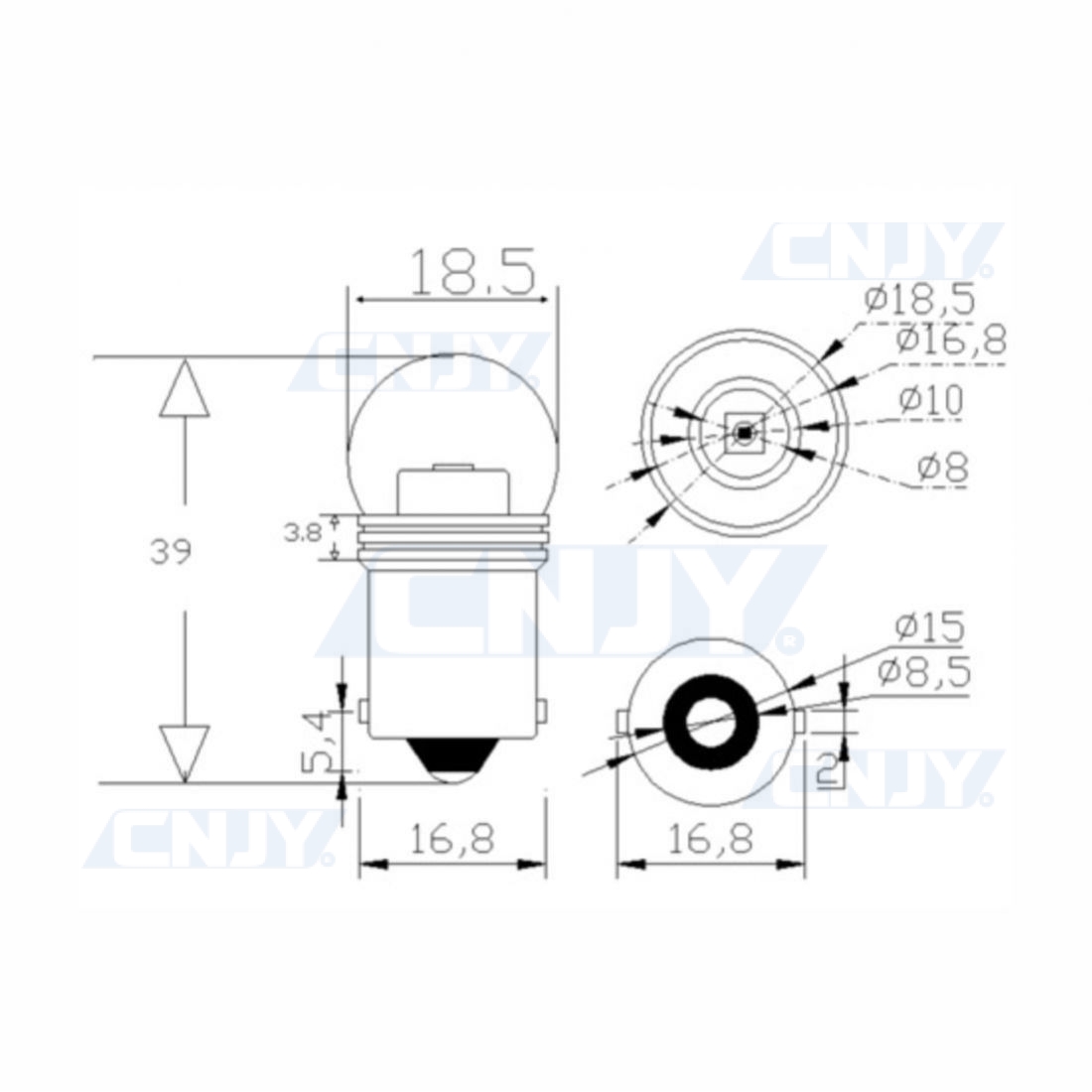 Ba15s Cree led