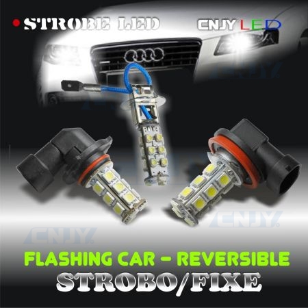 Ampoule LED FlickFlack® SMD fixe & Flash stroboscopique - Pace car 12V