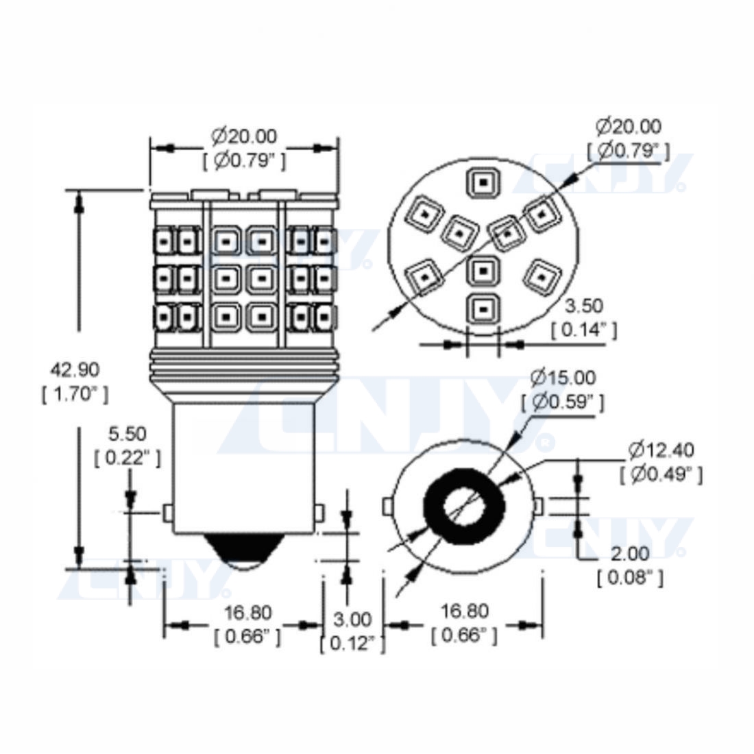 Ampoules Extérieur S25 BA15s 18W 32V – Blanc Chaud 2700K, Dimmable, Lot De 2, Pour Porte De Garage, Feux Auto, Tableaux De Bord