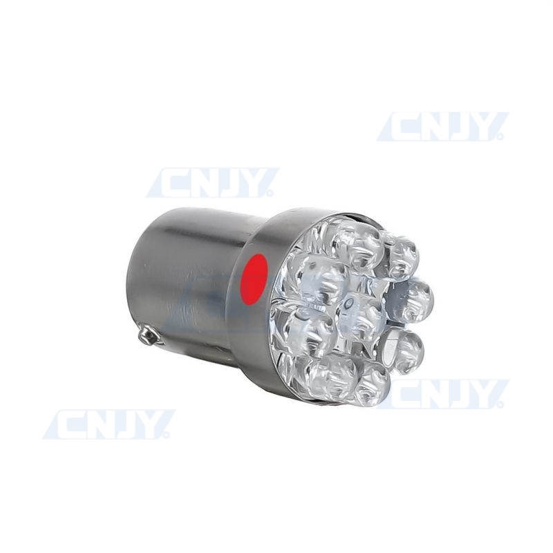 AMPOULE GRAISSEUR BA15S 9 LED ROUGE TYPE R5W R10W P21W 1156 12V