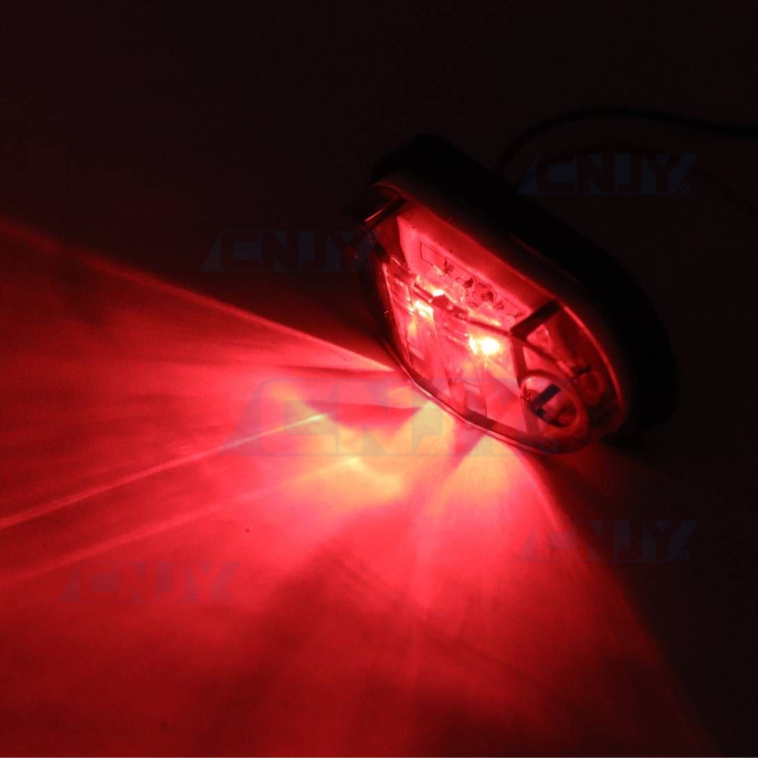 Lot De 4 Feux De Gabarit Arrière Ovales 20 LED Rouges - Pour Remorque Et Camion - 12V-24V - Taille 117x43mm