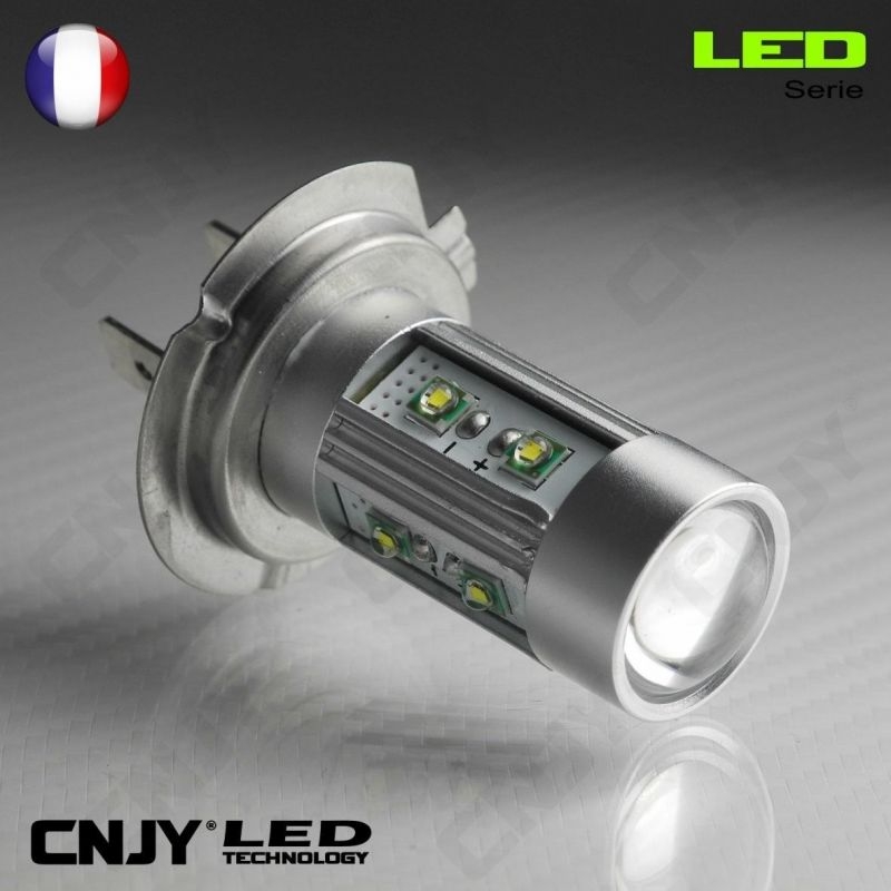 1 AMPOULE LED H7 PX26D 50W CREE LENTICULAIRE 12V POUR FEUX DE JOUR & PHARE ANTI BROUILLARD