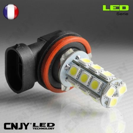 1 AMPOULE LED H8 PGJ19-1 18SMD 12V POUR FEUX DE JOUR & PHARE ANTI BROUILLARD