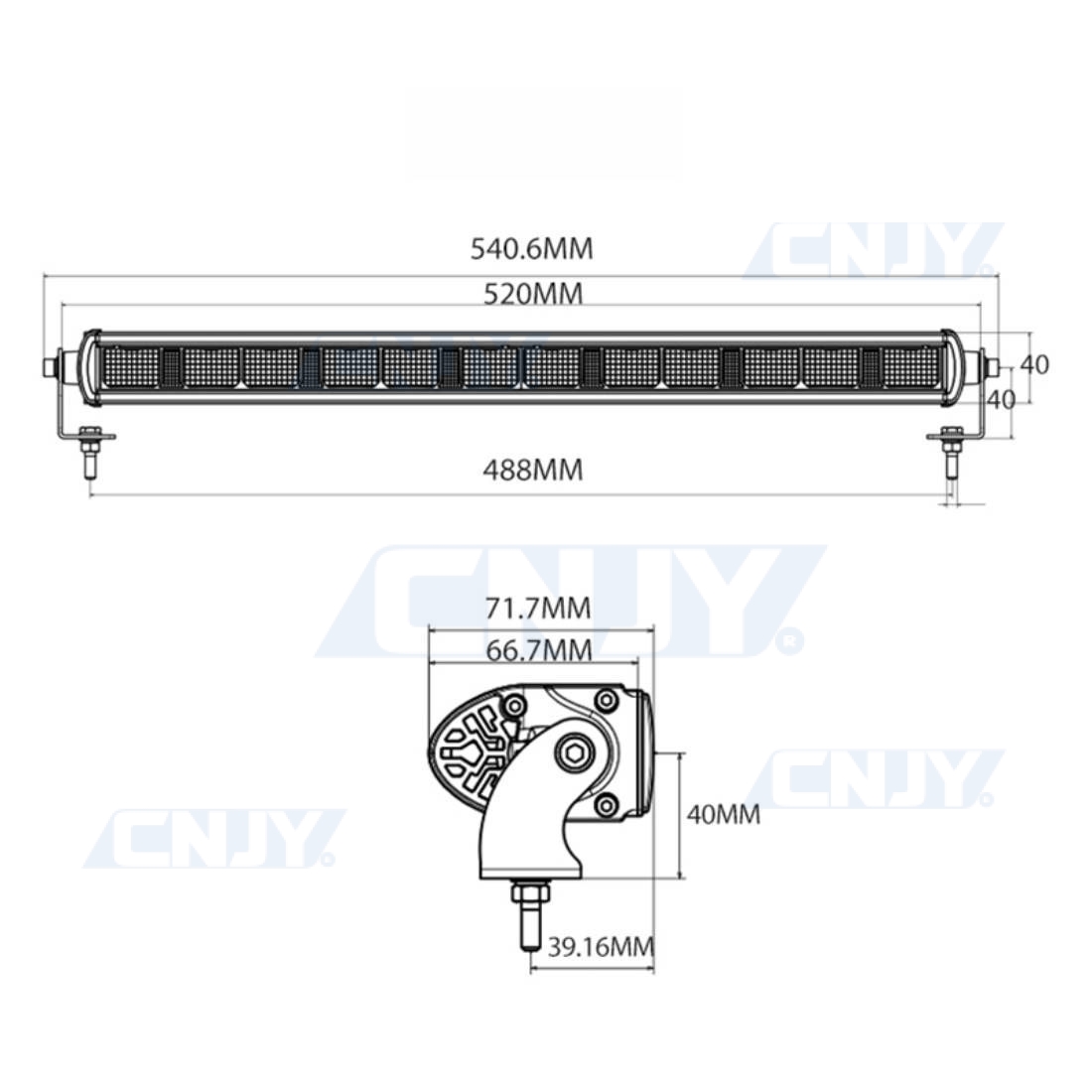 Barre d'éclairage à led longue portée et position GZER®EVO12