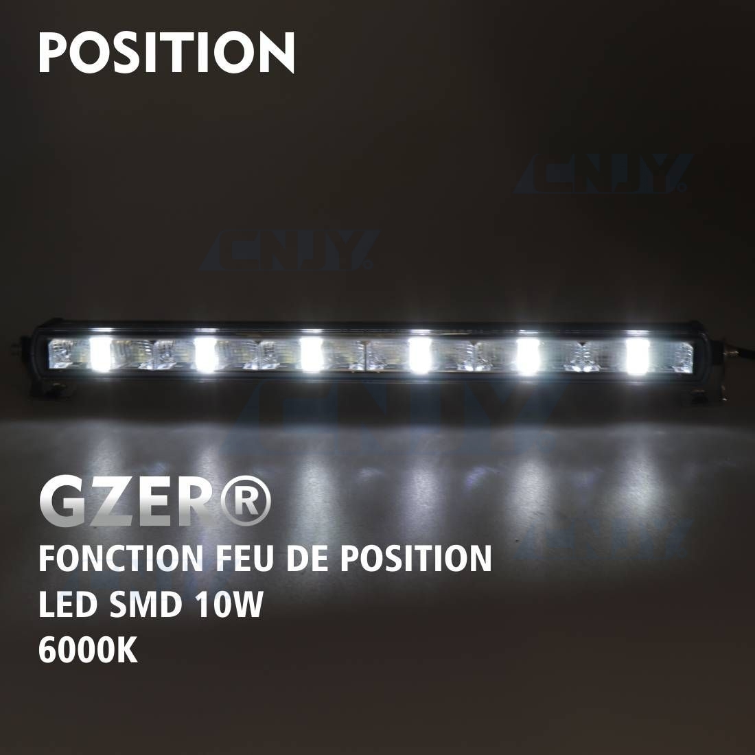 Barre d'éclairage à led longue portée et position GZER®EVO12