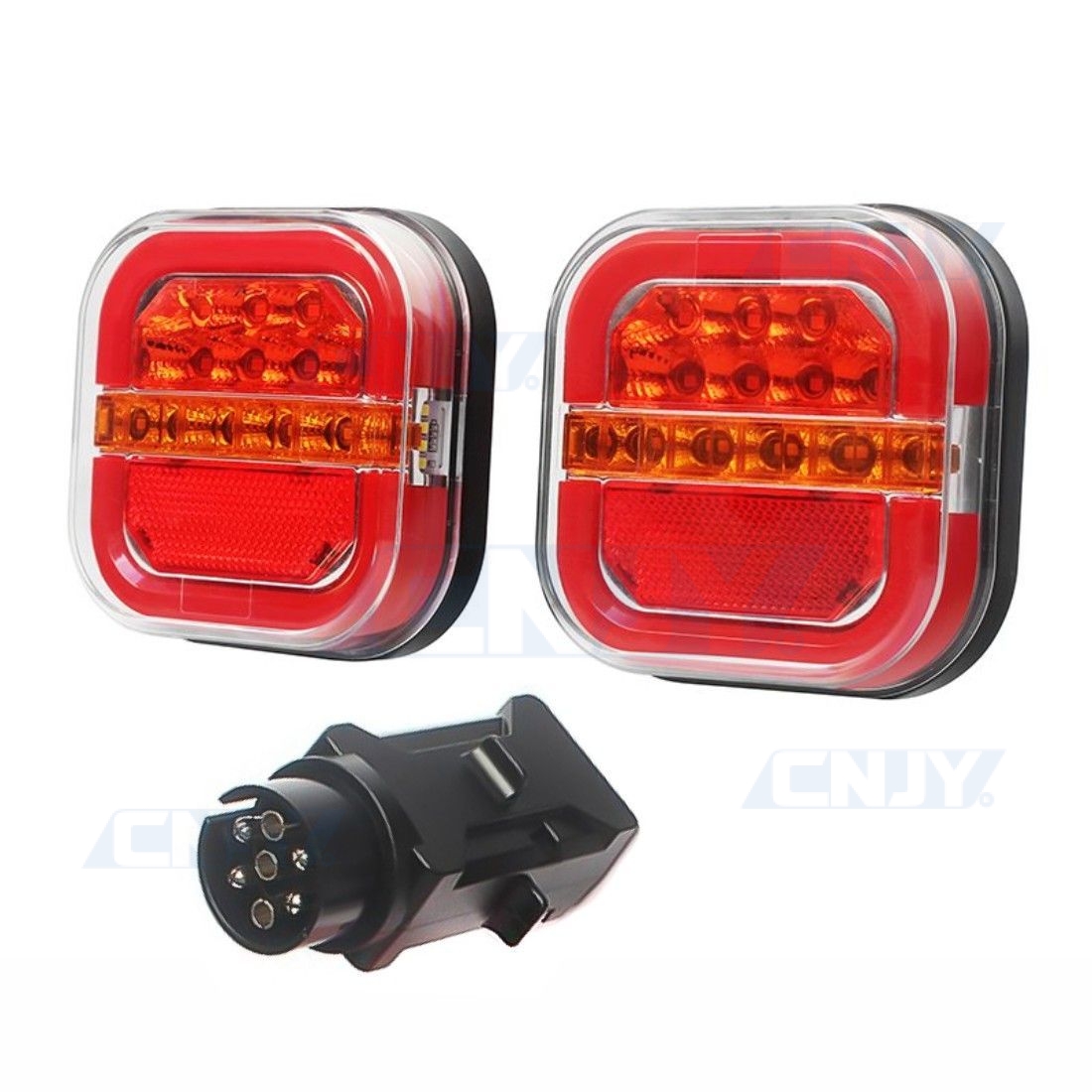 2pcs magnétique sans fil LED camion feux arrière remorque signal d