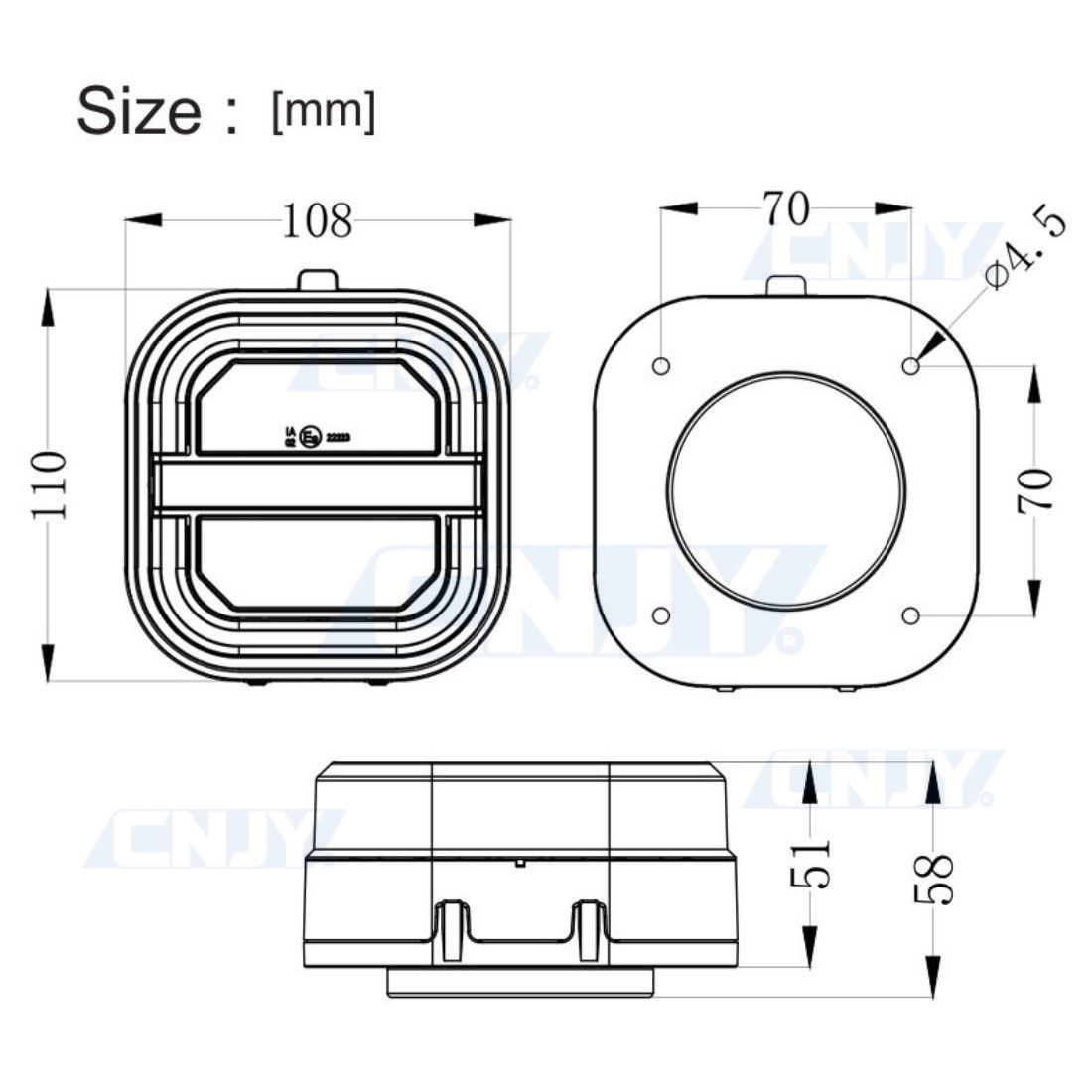 Kit de signalisation magnétique LED sans fil pour remorque -CANBUS- 12/24V