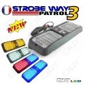 Feux de pénétration led à éclat 12V STROBE WAY PATROL 3 pour pare soleil flash et strobe blanc bleu rouge orange vert