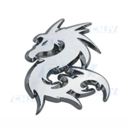 Logo insigne emblème chromé de carrosserie et aile auto adhésif 3D DRAGON