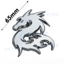 Logo insigne emblème chromé de carrosserie et aile auto adhésif 3D DRAGON