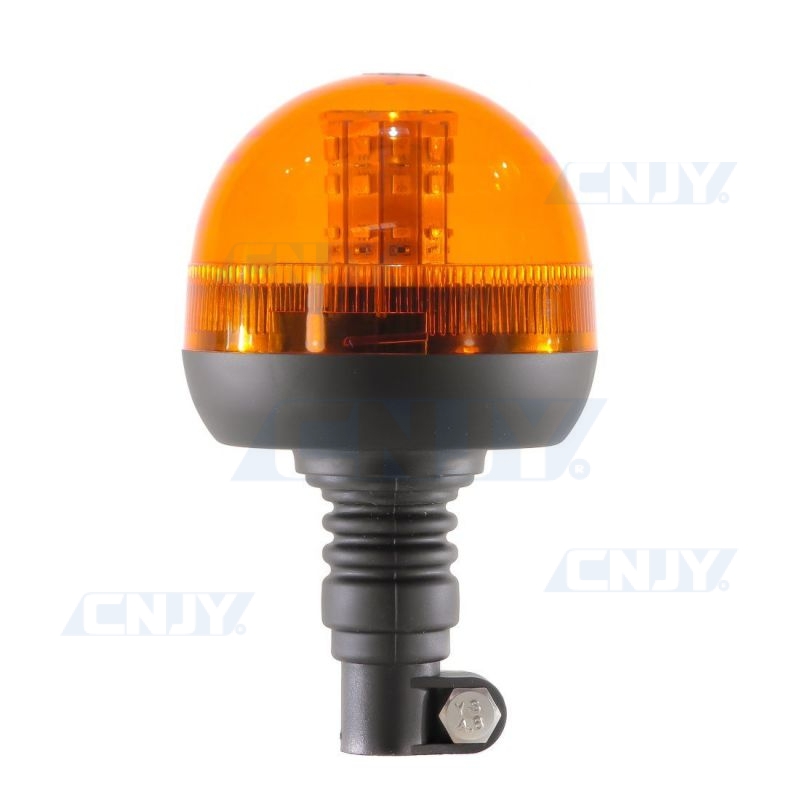 Gyrophare 40 led 8W orange sur mât flexible ECE R65 12V 24V