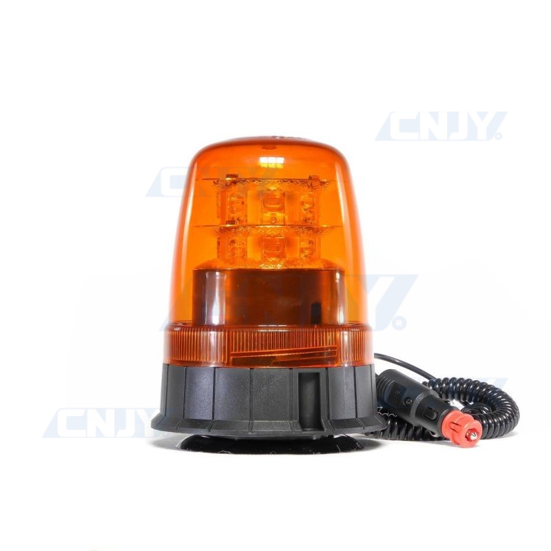 Gyrophare led orange 16W lisse magnétique ECE R65 12v 24v