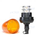 Gyrophare led 16W lisse orange sur mât flexible ECE R65 12V 24V