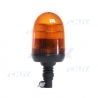 Gyrophare led 16W obus orange sur mât flexible ECE R65 12V 24V