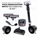 PACK SIGNALISATION PRO FEUX, GYROPHARE & SIRENE SPECIAL MOTO - BLANC