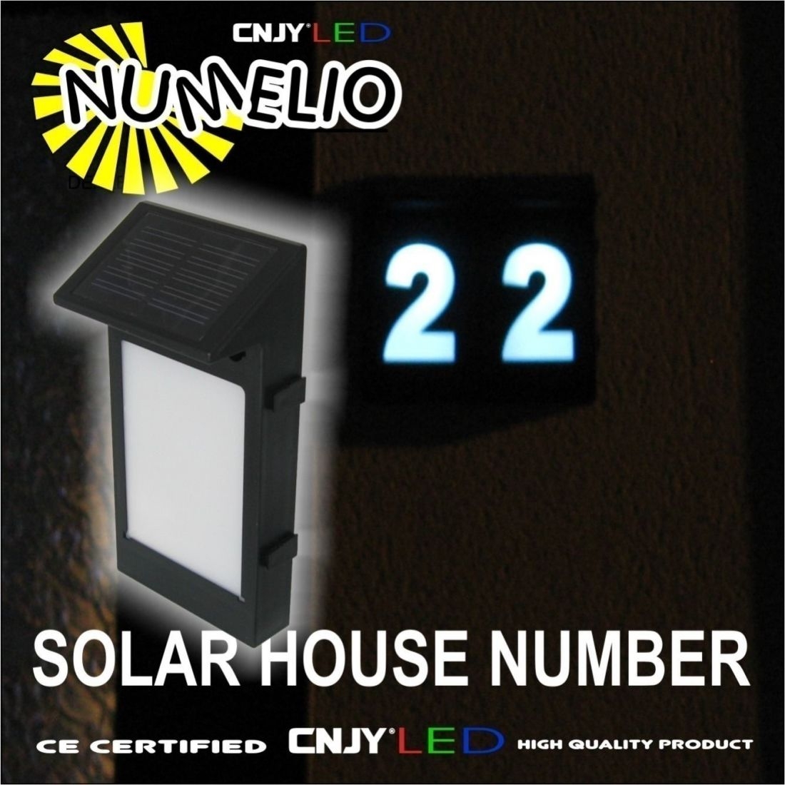 Boîte aux lettres solaire avec numéro lumineux, Déco Solaire
