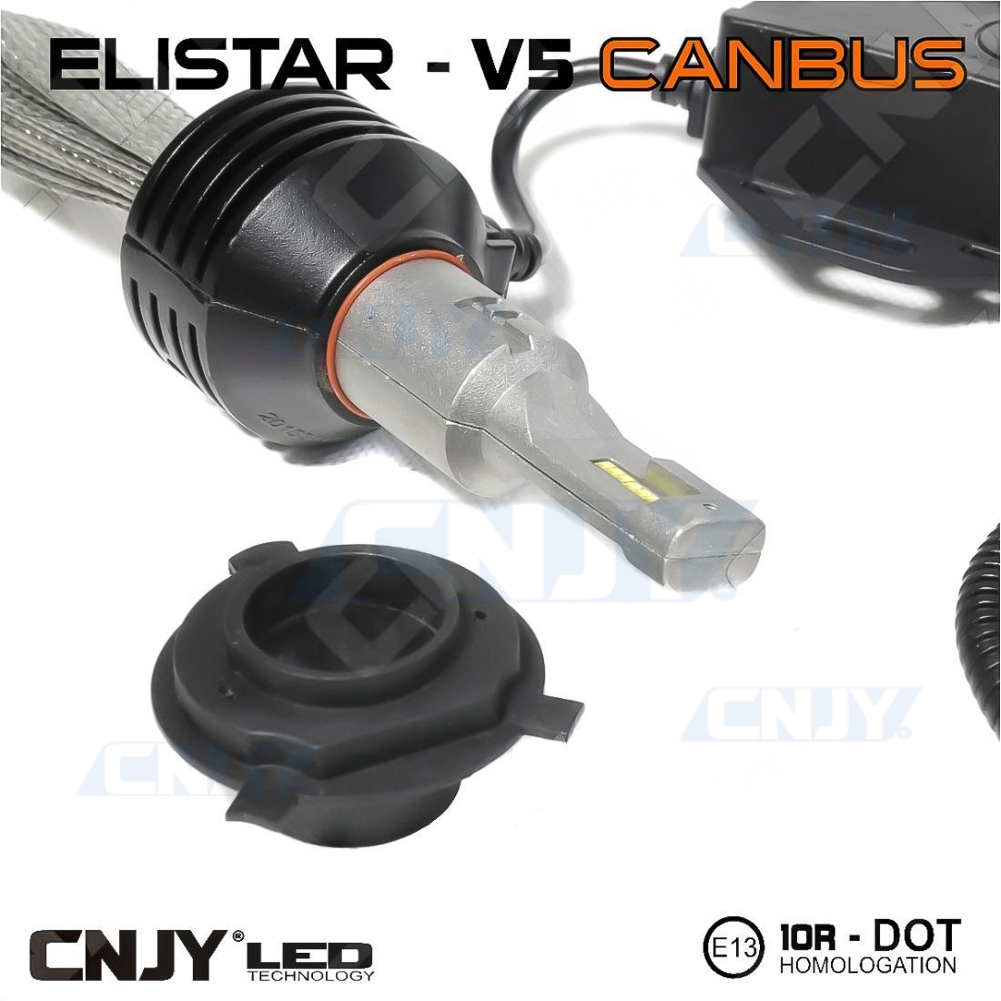 KIT LED CNJY ELISTAR H4 P43T-BI HI/LOW 12V BLANC 5500K 2 AMPOULES VENTILEE  POUR FEUX CROISEMENT-DE ROUTE-ANTI BROUILLARD 12V à