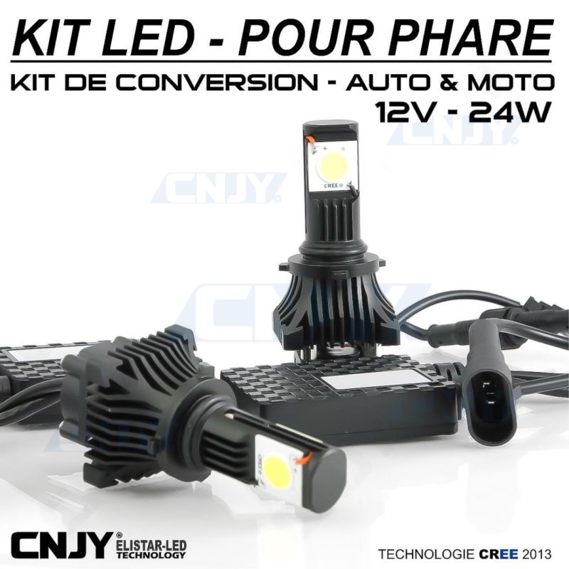 KIT LED HB3 9005 HAUTE PUISSANCE CANBUS ELISTAR V1 12V 24V