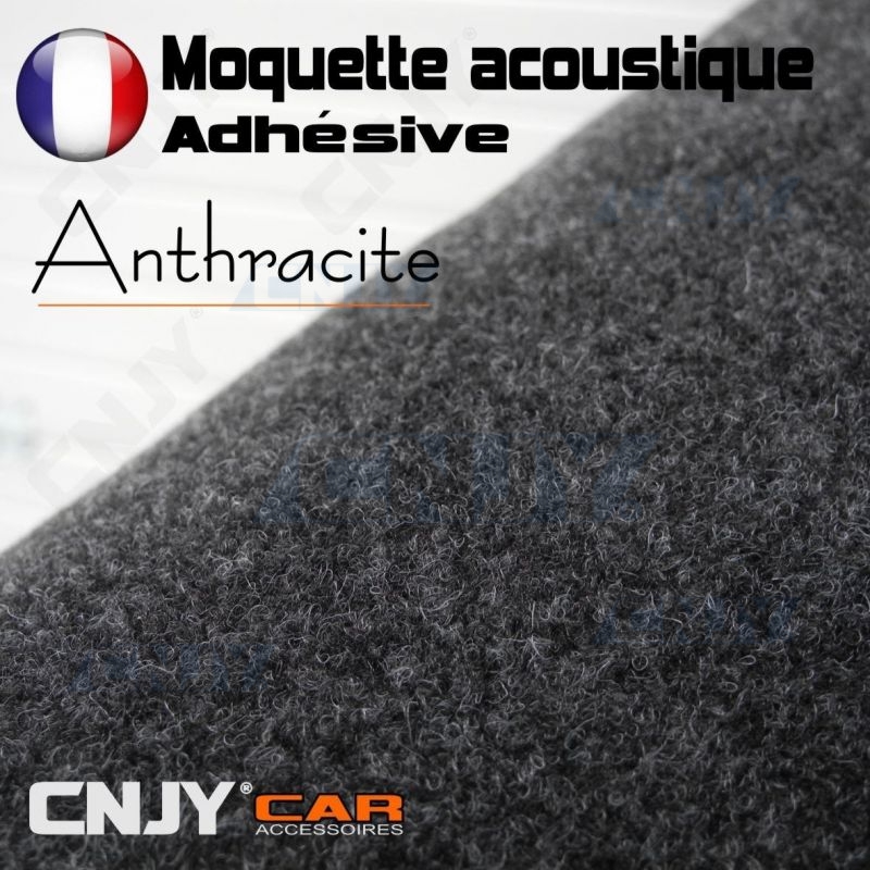 ROULEAU DE MOQUETTE ACOUSTIQUE ADHESIVE ANTHRACITE