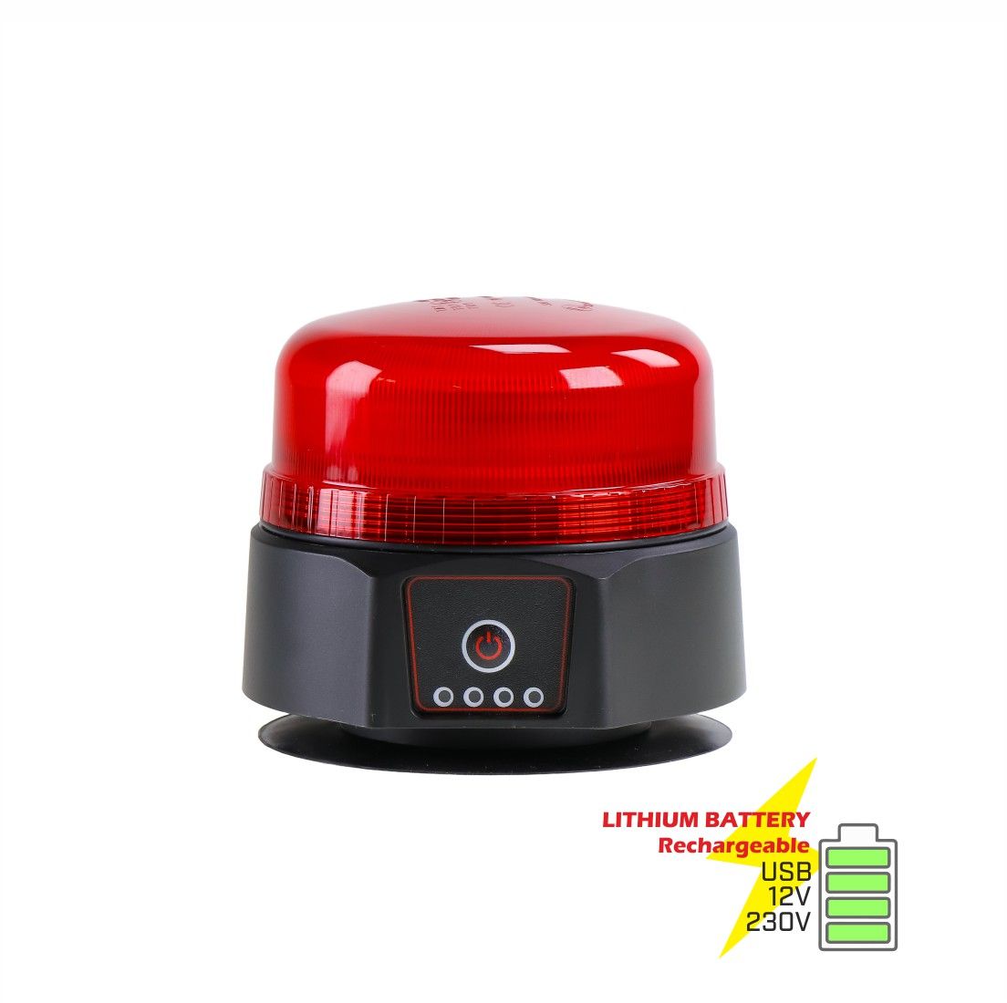 Gyrophare led rouge autonome et magnétique rechargeable sans fil