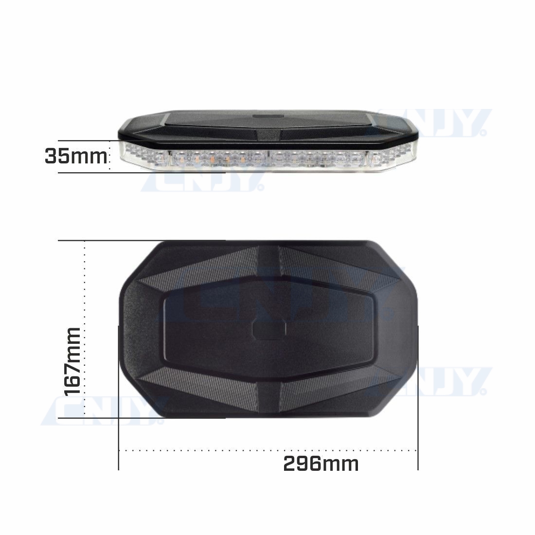 Gyrophare LED Magnétique Extra Plat – 12V/24V, 7 Modes, Homologué, Prise Allume-cigare