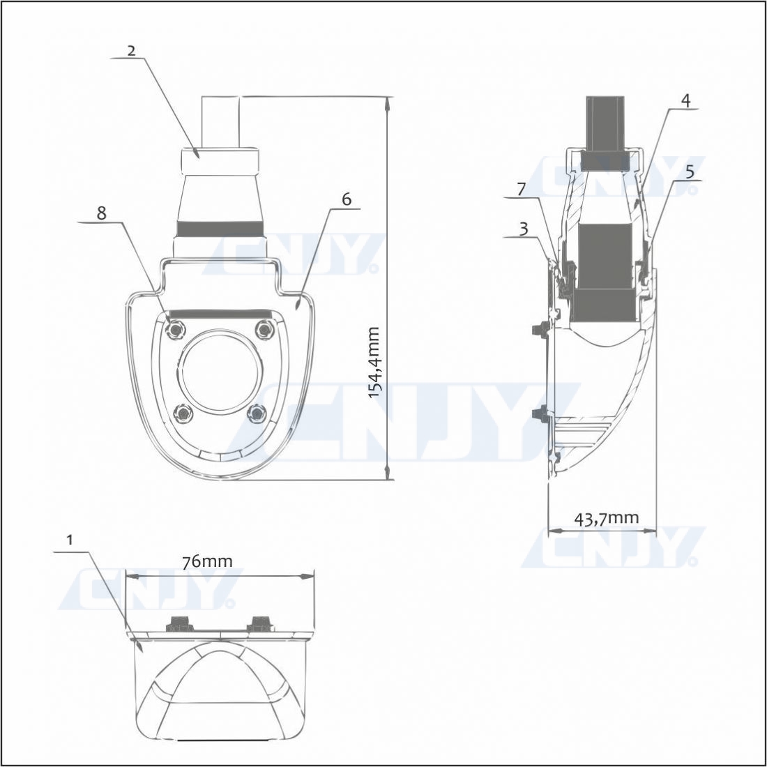 Connecteur de toit étanche électrique 12 pôles pour raccordement sur auto,  camion, gyrophare, feux, barre led, longue portée.