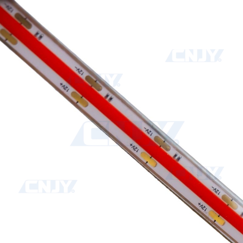 Bande led COB IP68 Rouge 480led/M Flexible Adhésive à fond blanc 12V