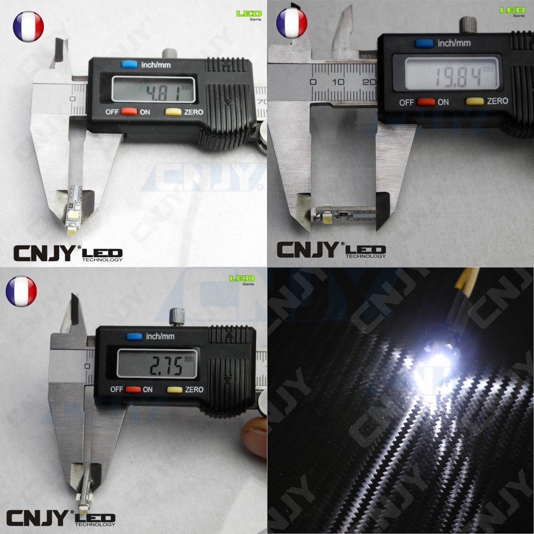 Ampoule led de compteur et tableau de bord T5 W1.2W CNJY® 3 LED