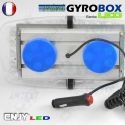 Gyrophare led blanc et orange magnétique Gyrobox 24W rampe extra plat 12V
