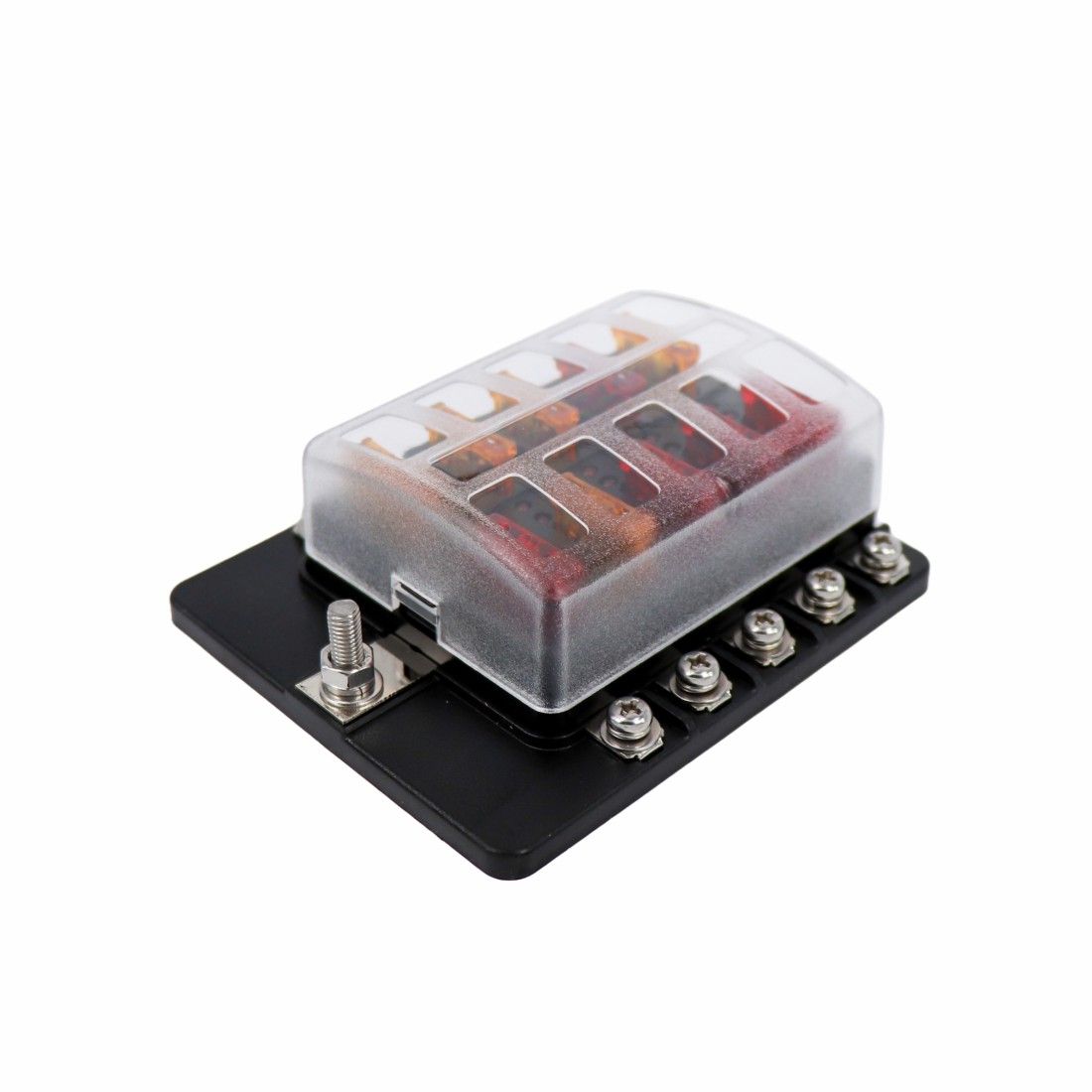 Boîte à Fusibles 8 Voies Avec LED - 10 Fusibles Inclus, 12V/24V, Pour Voiture Bateau Camion