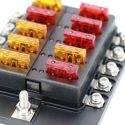 BOITIER PORTE FUSIBLE 10 VOIES A LED DIAGNOSTIC 12V 24V