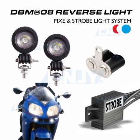 KIT DE 2 FEUX AUXILIAIRE ROND A CREE LED 2x10W POUR MOTO AVEC MODE STROBO FLASHING FEUX PENETRANT MOTO DRIVEBACK SYSTEME