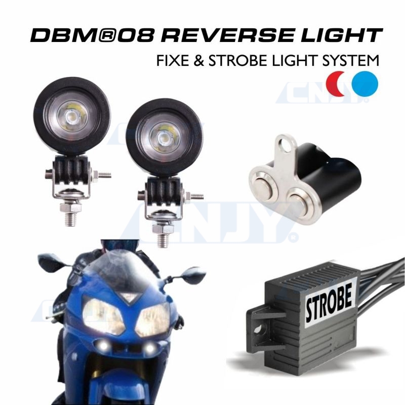 KIT DE 2 FEUX AUXILIAIRE ROND A CREE LED 2x10W POUR MOTO AVEC MODE STROBO FLASHING FEUX PENETRANT MOTO DRIVEBACK SYSTEME